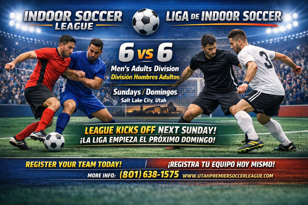 Indoor Soccer League Fall Season 2026 - Men's Adults Division (6 vs 6)