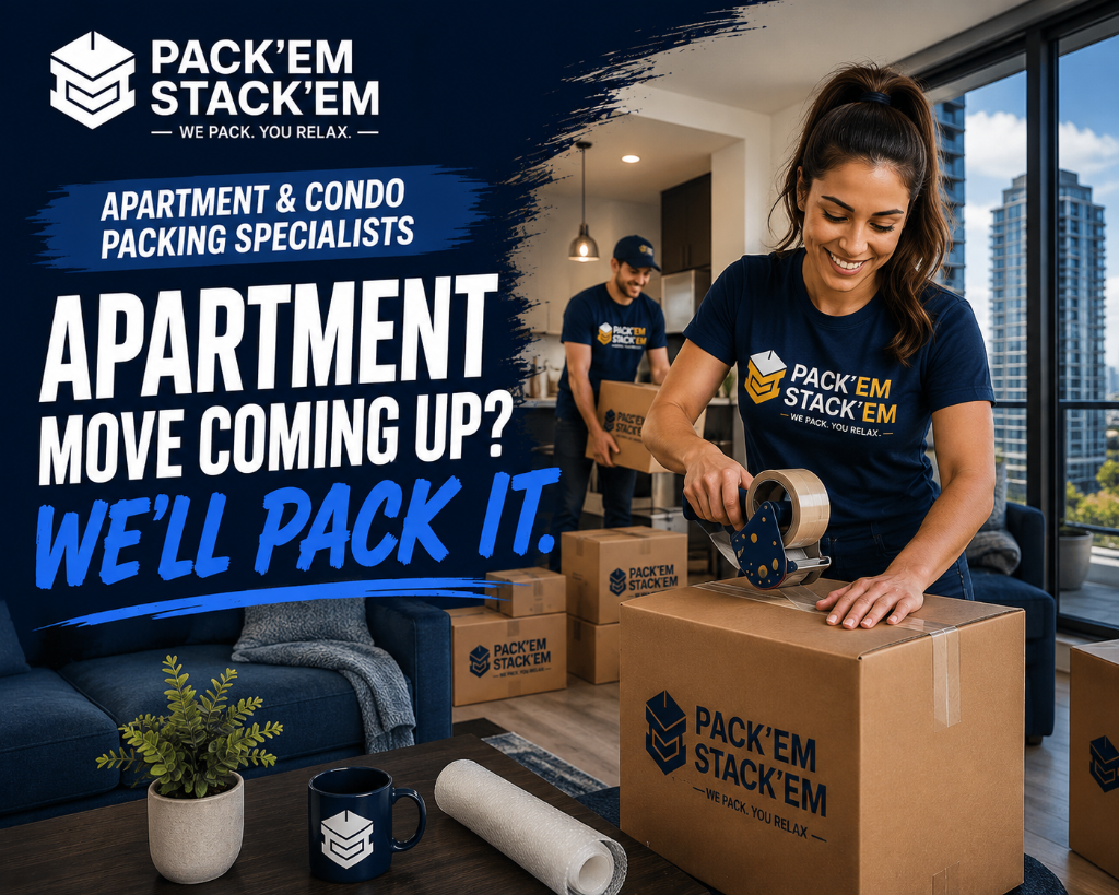 PackEmStackEm professional crew packing an apartment