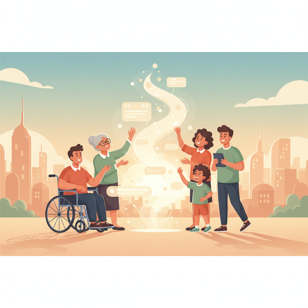 Diverse humans building together with AI