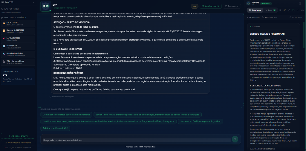 Geração de ETP, TR, DFD e Edital