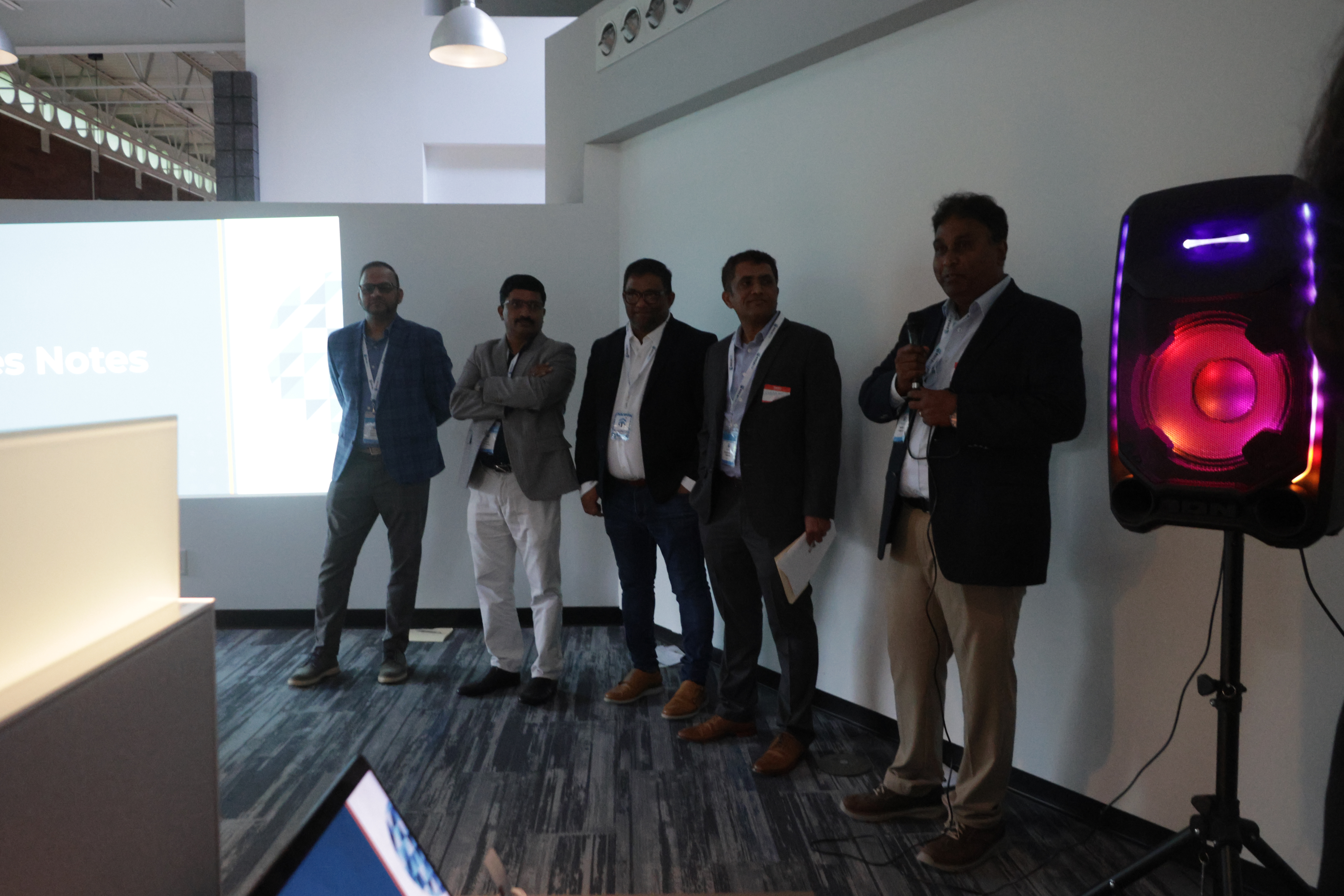 Participants and organizers lined up at a Project Finnovate competition