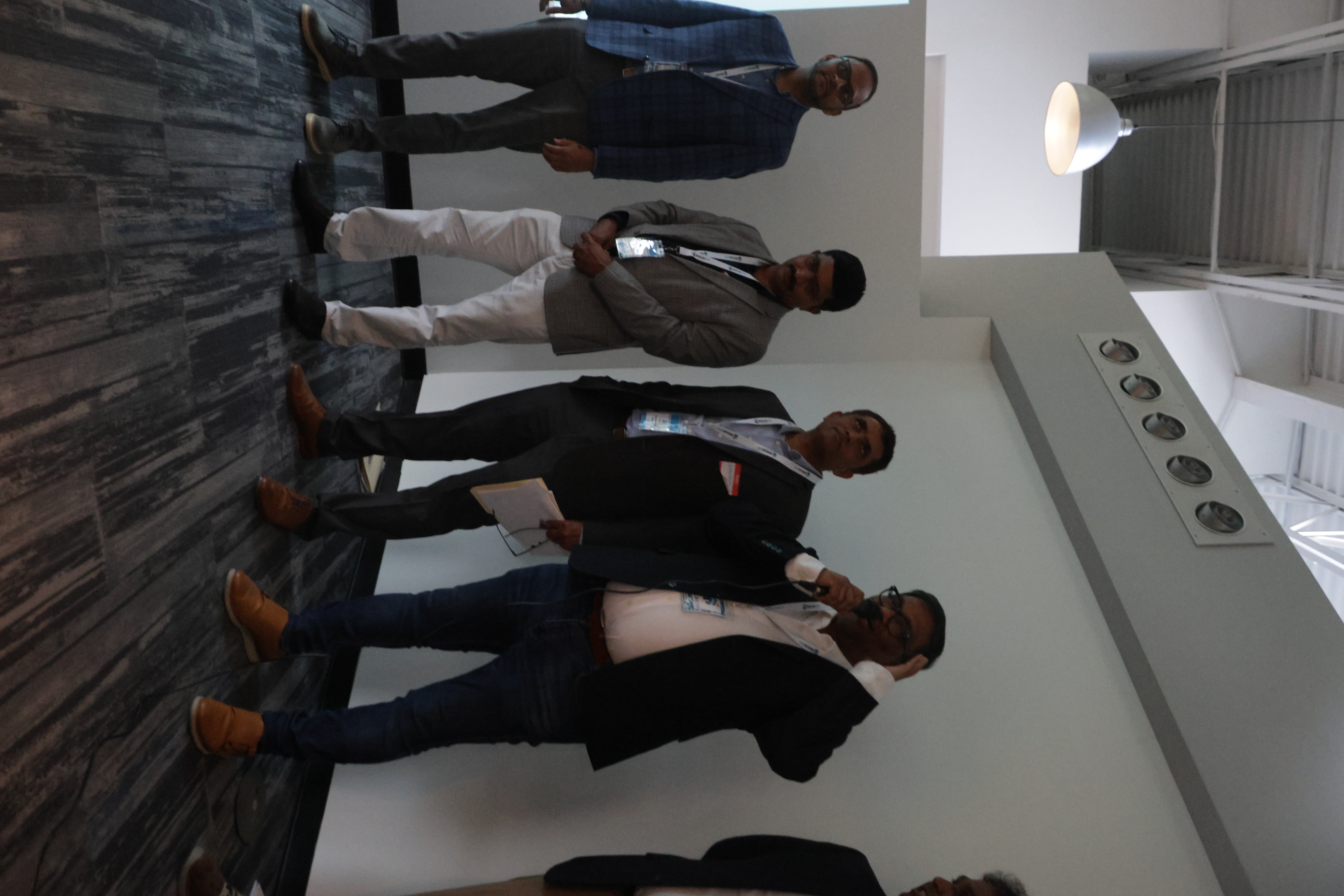 Five participants standing in a line at the Launch Up event