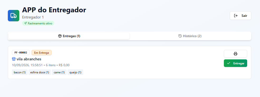APP do Entregador