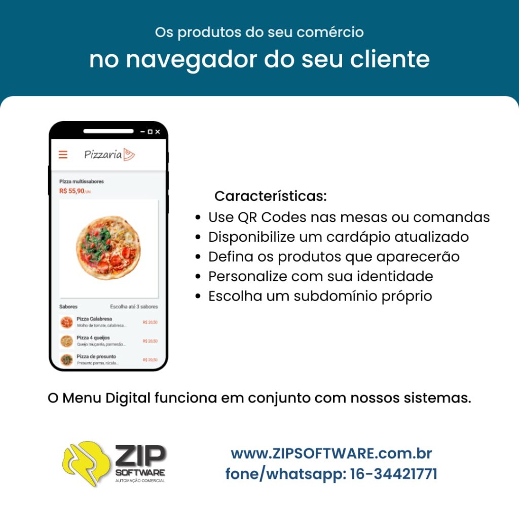 Menu Digital ZiP Ticket