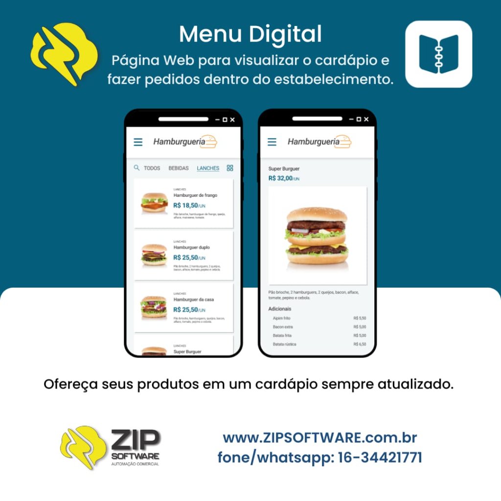 Cardápio QR Code ZiP Ticket