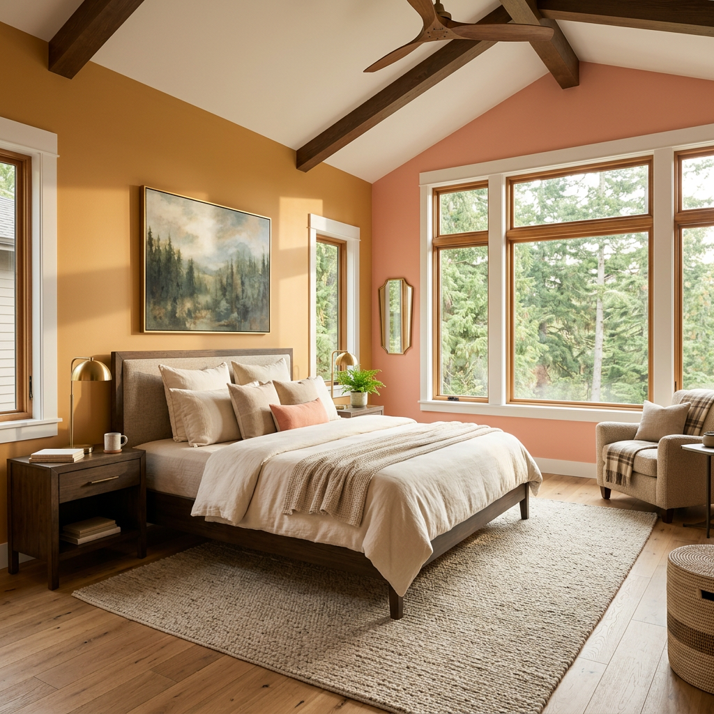 Sunrise-Inspired Bedroom - Portland Oregon painting project