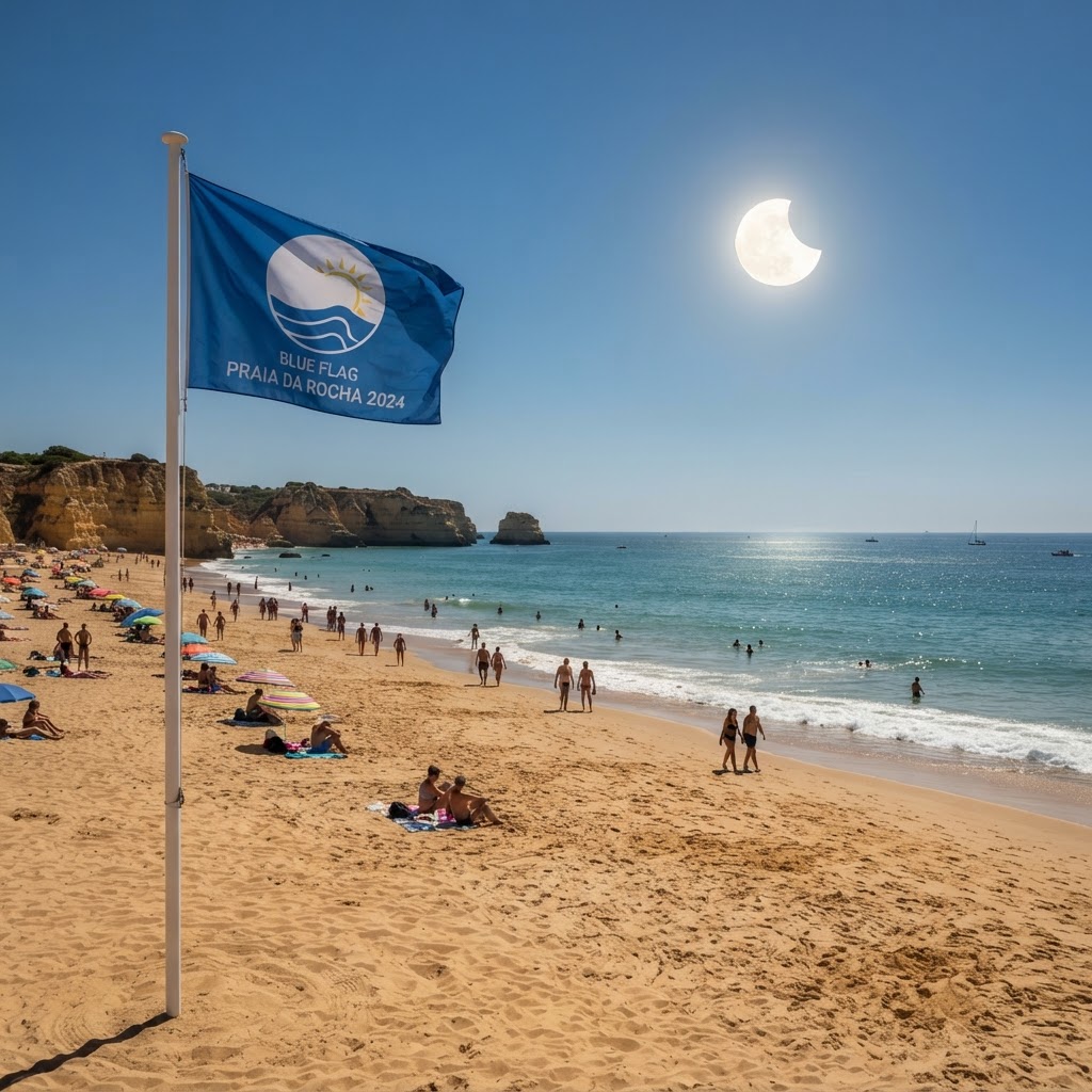 Portugal celebra recorde de Bandeiras Azuis em dia de eclipse solar na costa