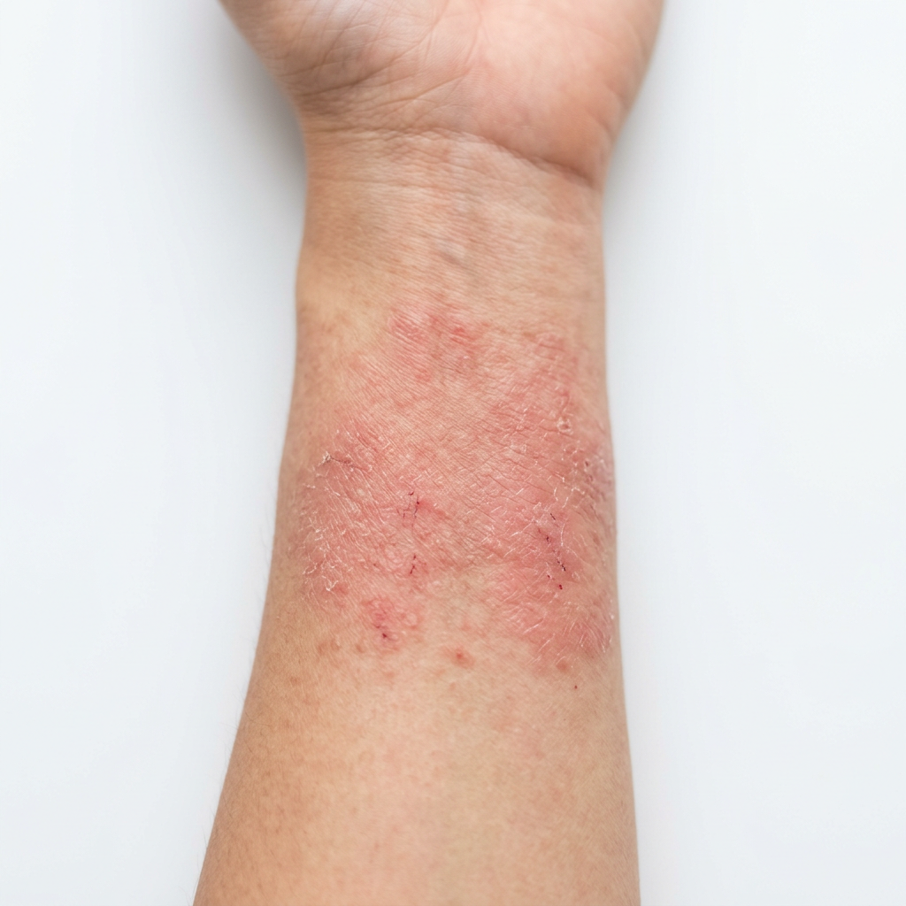 Eccema — dermatitis atópica en piel
