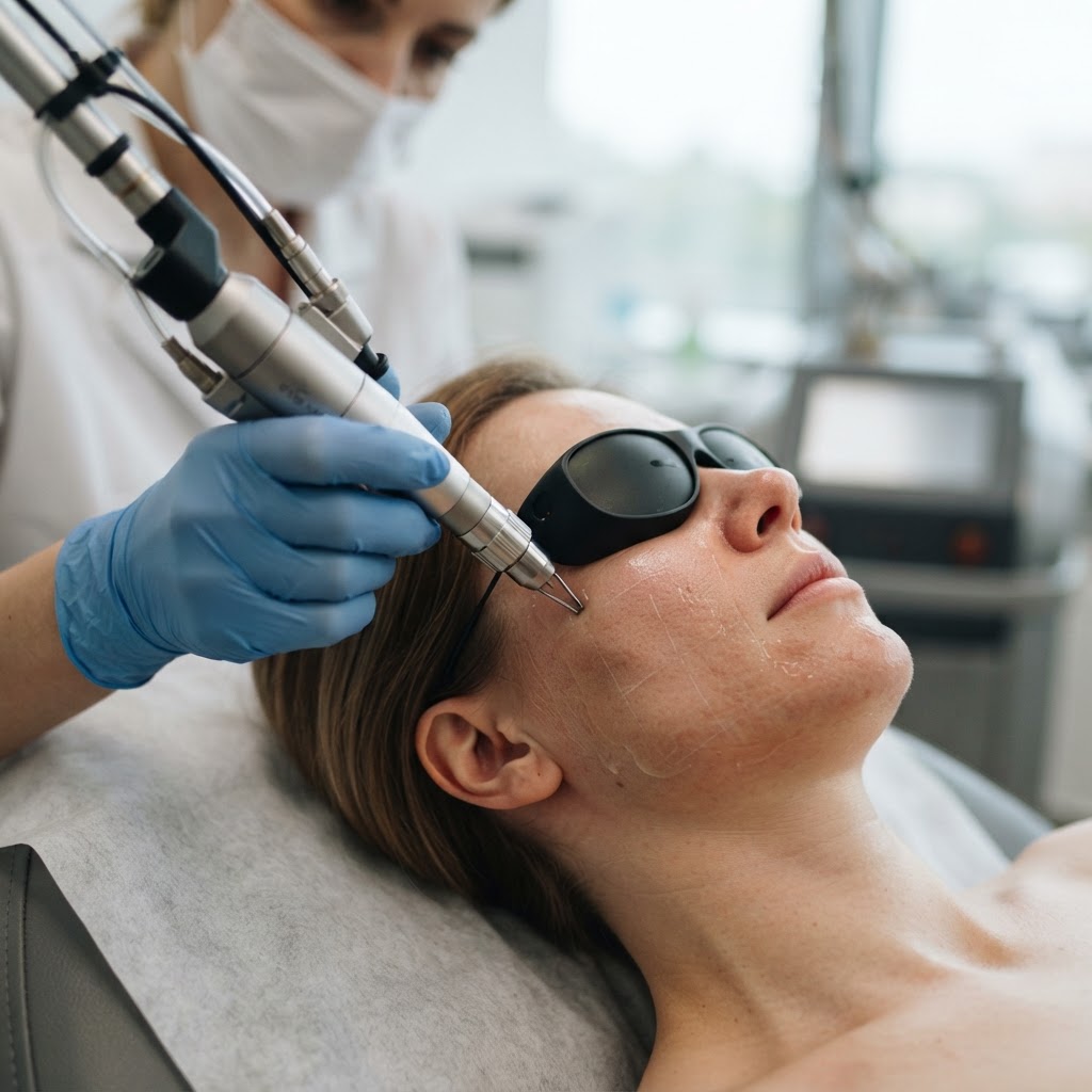 Tratamiento de peeling láser médico en clínica dermatológica de Majadahonda