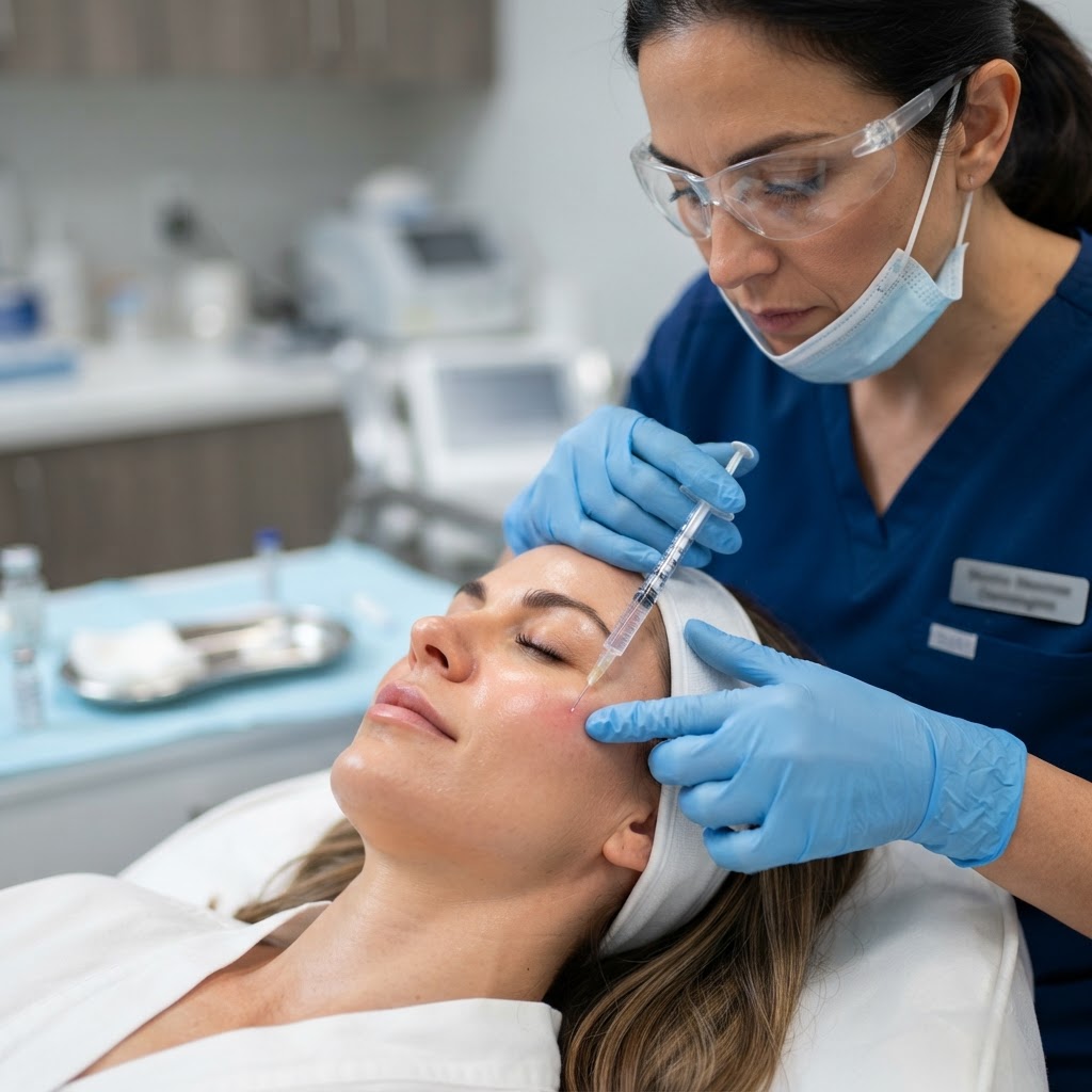 Tratamiento médico de mesoterapia facial con skinboosters en Majadahonda