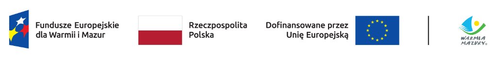 Logotypy Fundusze Europejskie, Rzeczpospolita Polska, Unia Europejska i Warmia Mazury