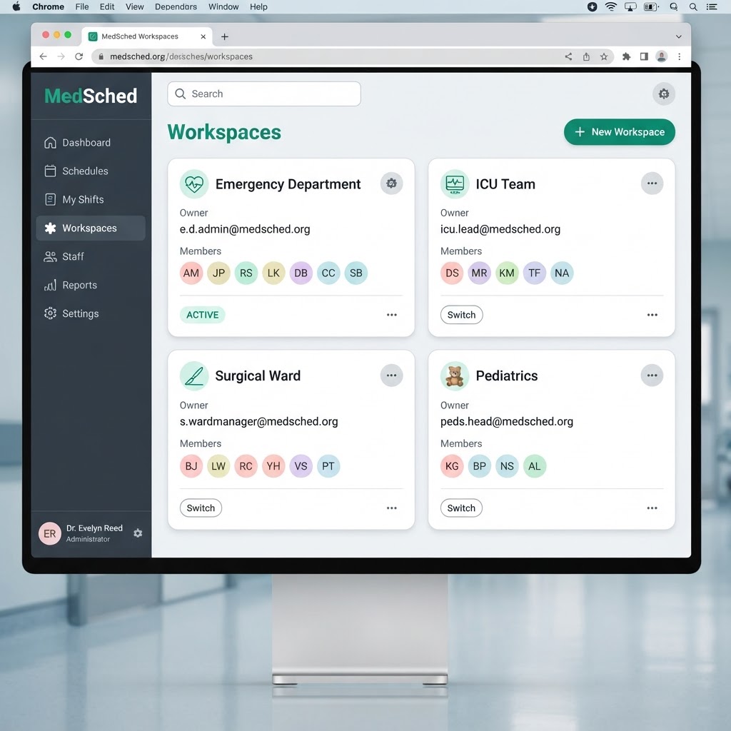 Workspace management page
