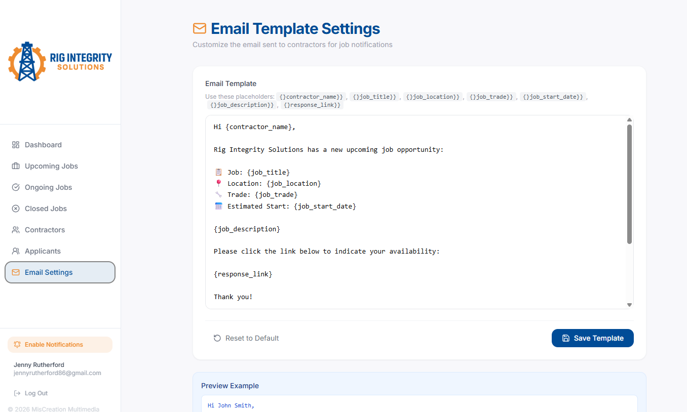 RIS base format template preview