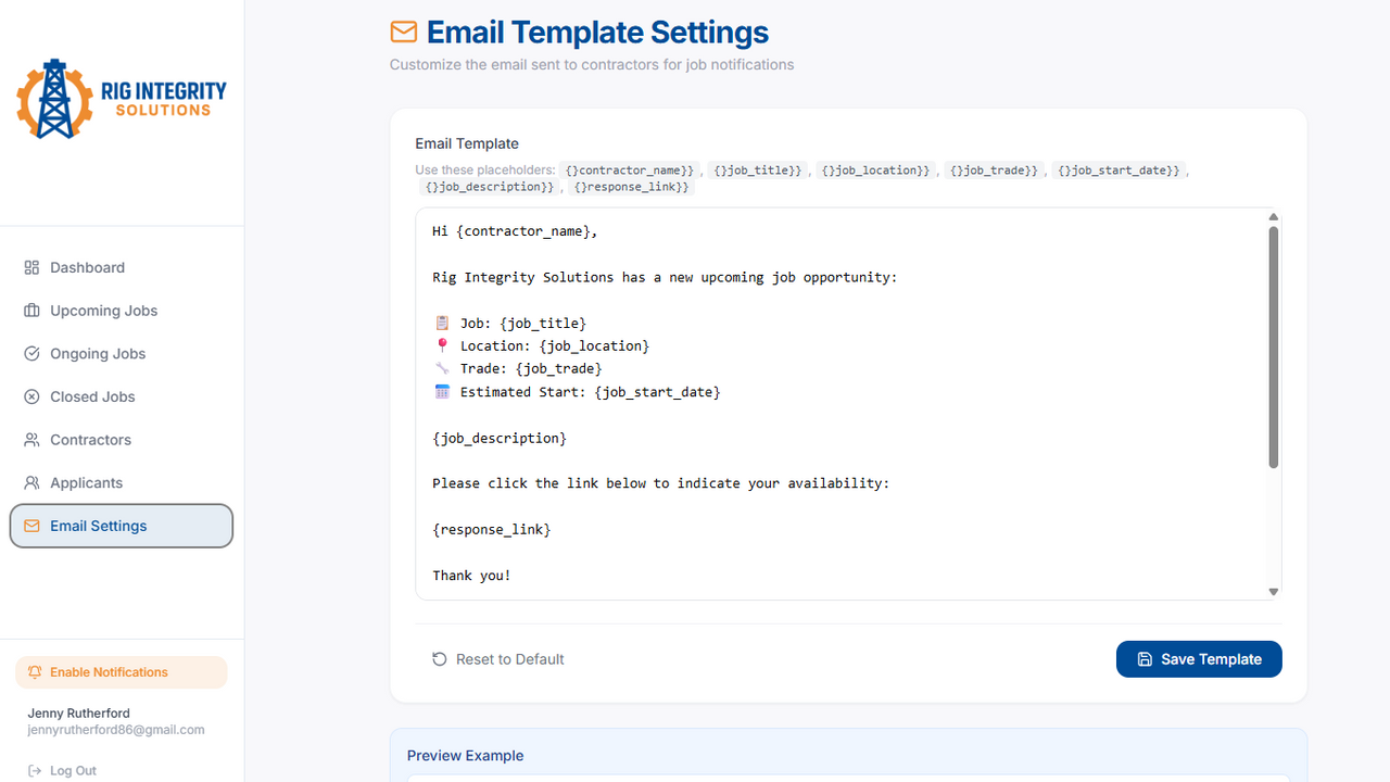 RIS base format template preview