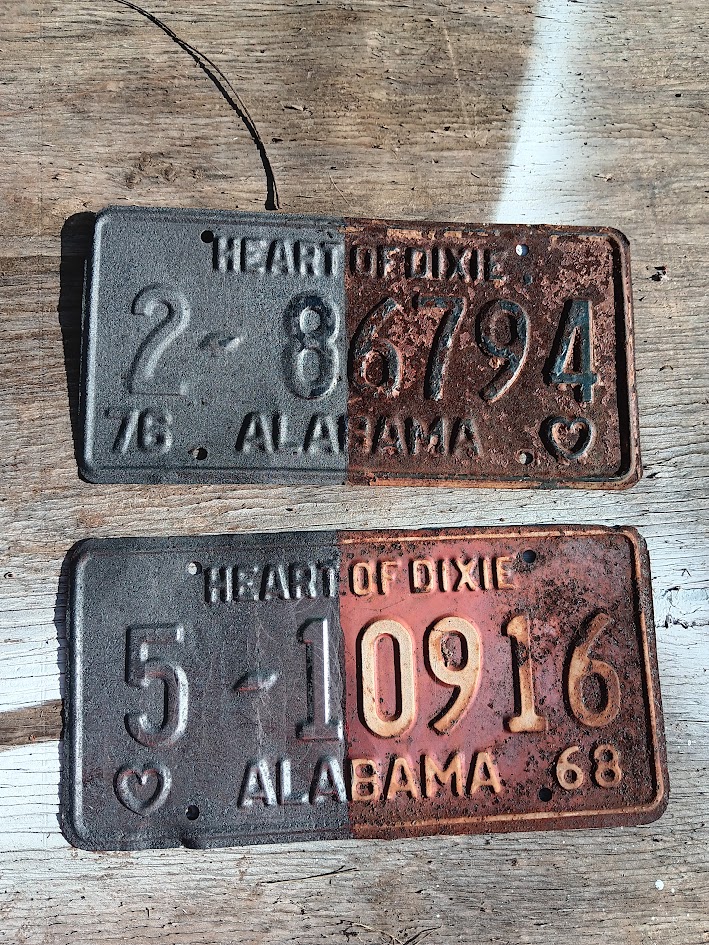 Alabama License Plates – Laser Cleaned vs Rusted