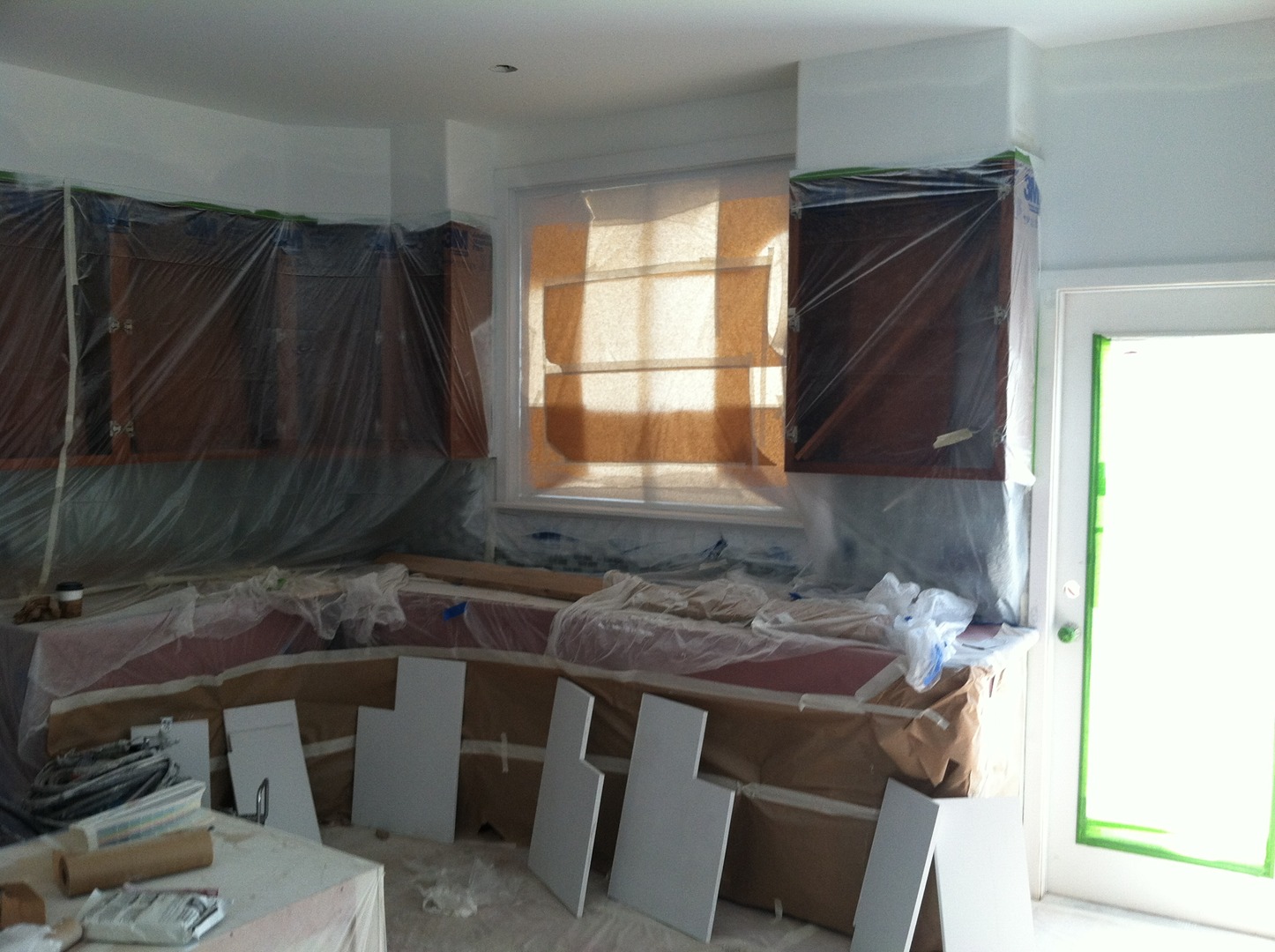 Interior cabinet painting — preparation & finished result