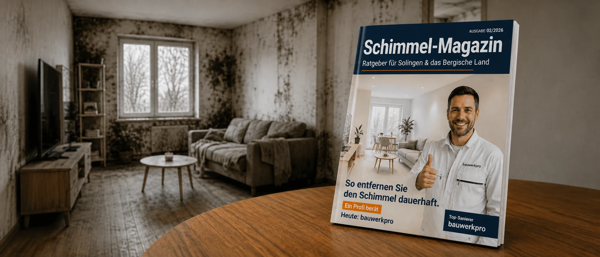 Schimmel dauerhaft entfernen – bauwerkpro Ratgeber-Magazin (Ausgabe 02/2026) für Solingen und das Bergische Land