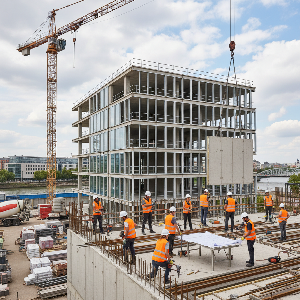 Helfer und Fachkräfte aus Osteuropa im Einsatz in deutschem Industriebetrieb