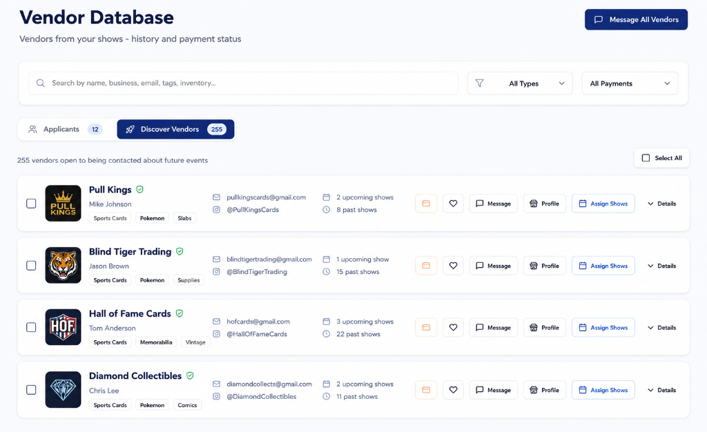 Vendor Database