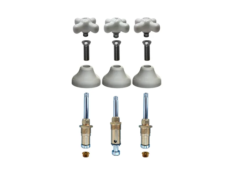 3-Valve Rebuild Kit for Speakman, Porcelain Cross Handles