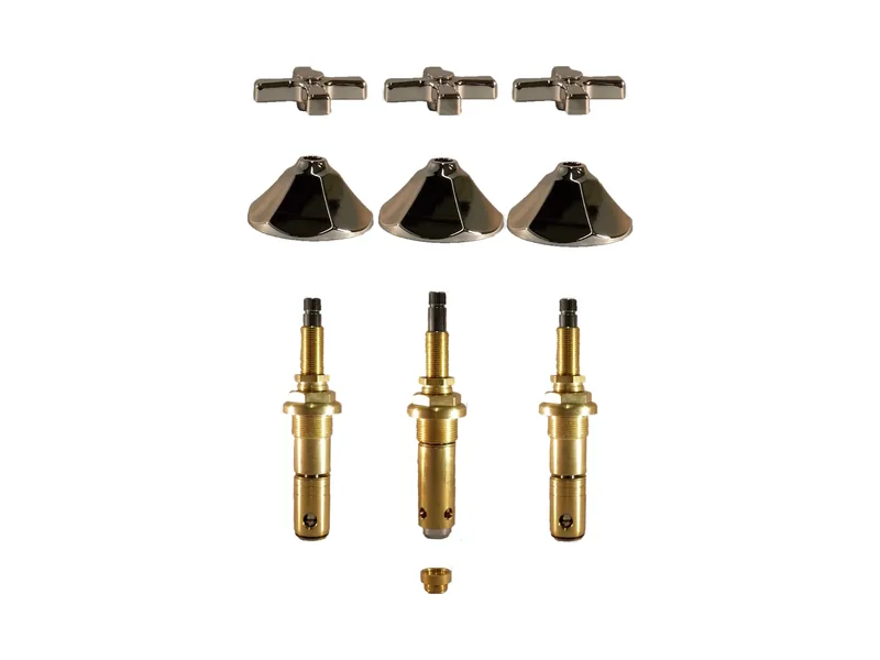 3-Valve Rebuild Kit for American Standard, Cross Handles with 418001 Stems