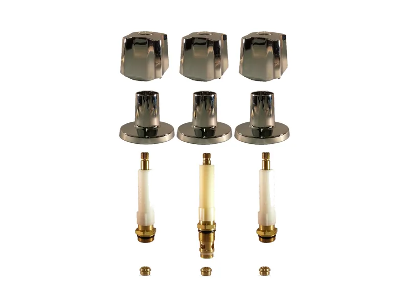 3-Valve Rebuild Kit for Kohler, Knob Handles with 404231 Stems (KO143)
