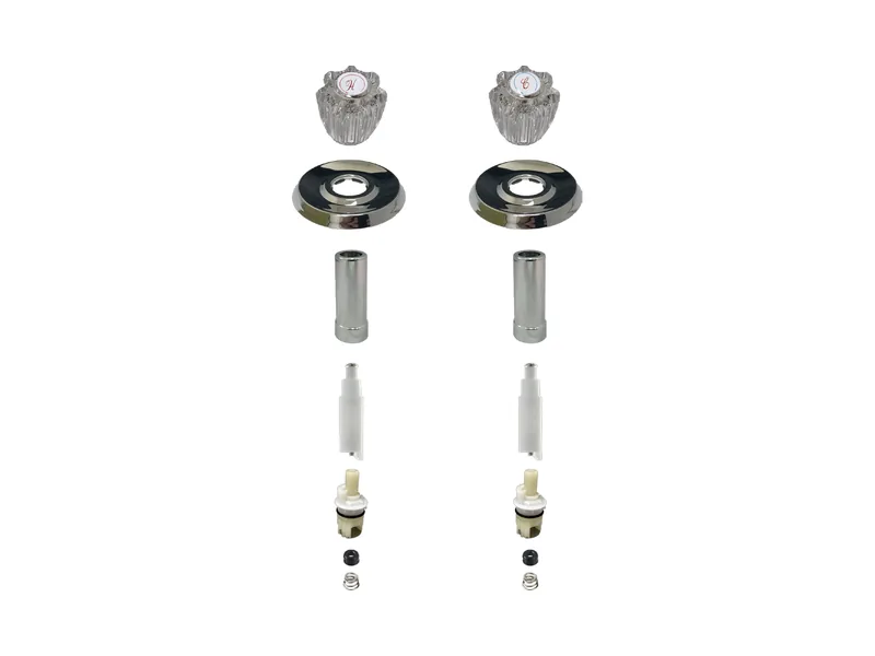 2-Valve Rebuild Kit for Delta, Acrylic Handles with DE10428 Stems (DE132)