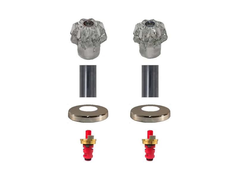 2-Valve Rebuild Kit for Milwaukee Faucets, Acrylic Handles