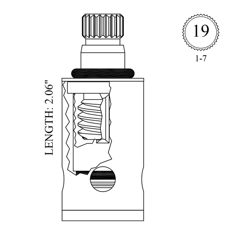 Helvex SH-0001 Replacement Stem Unit