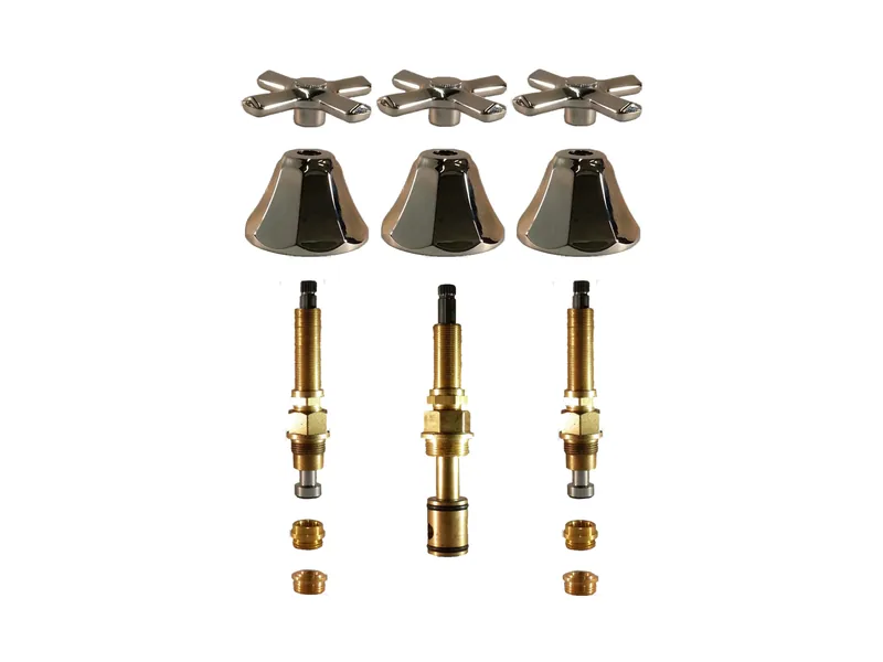 3-Valve Rebuild Kit for Union Brass, Cross Handles with 409811 Stems
