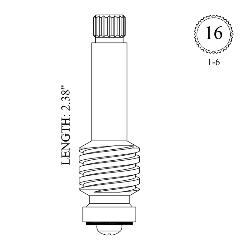 Central Brass SU-1858-R Replacement Stem Only