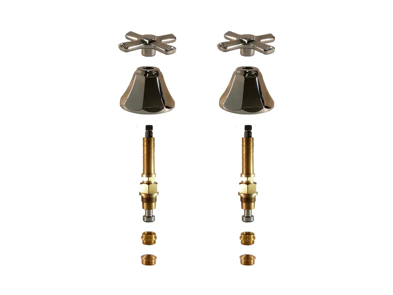 2-Valve Rebuild Kit for Union Brass, Cross Handles with 409811 Stems