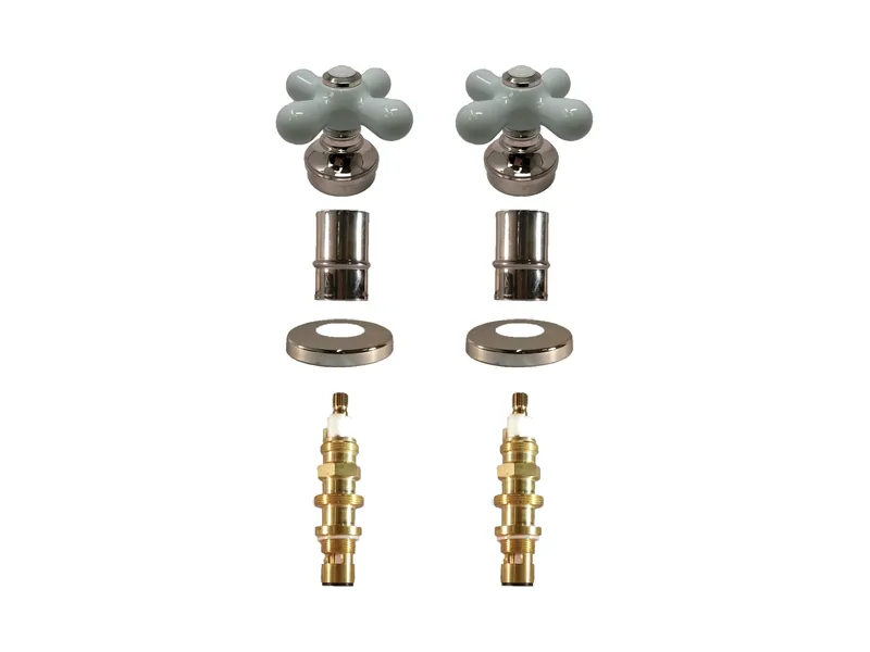 2-Valve Rebuild Kit for Pfister, Porcelain Cross Handles with 405411 Stems