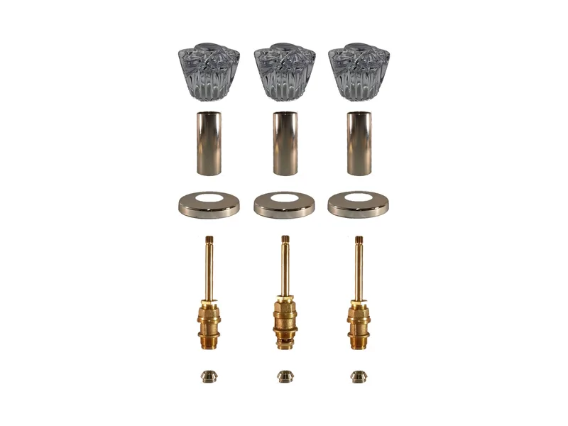 3-Valve Rebuild Kit for Pfister, Acrylic Handles with 421611 Stems (PP303)