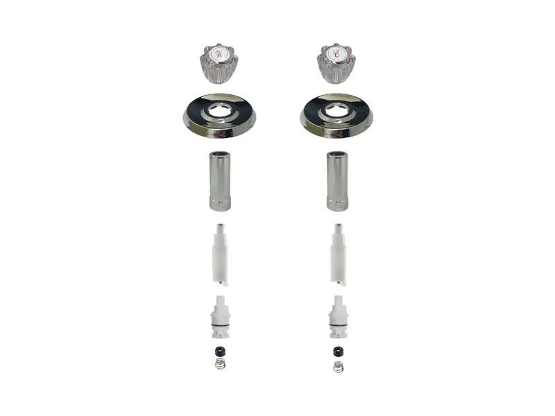 2-Valve Rebuild Kit for Delta, Acrylic Handles with DE10424 Stems (DE182)