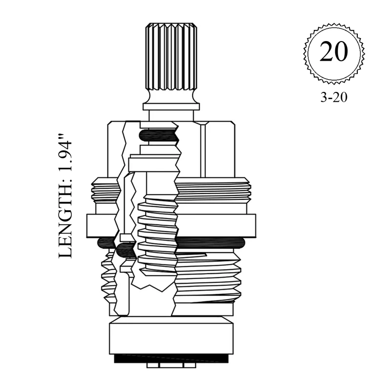 Grohe 7.146 Replacement Non-Rising Unit