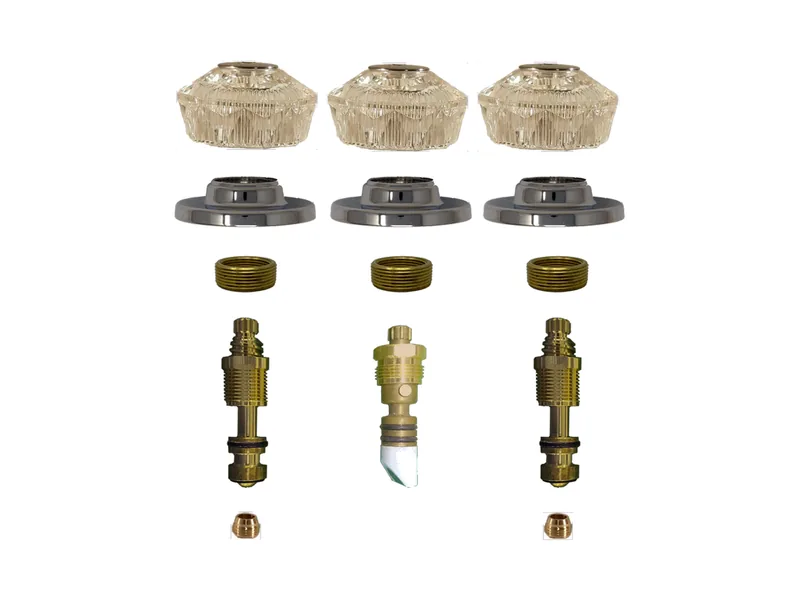 3-Valve Rebuild Kit for Harcraft, Acrylic Handles with LF462091 Stems