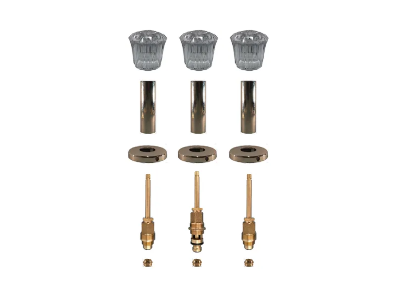 3-Valve Rebuild Kit for Gerber, Acrylic Handles with 413301 Stems (GE183)
