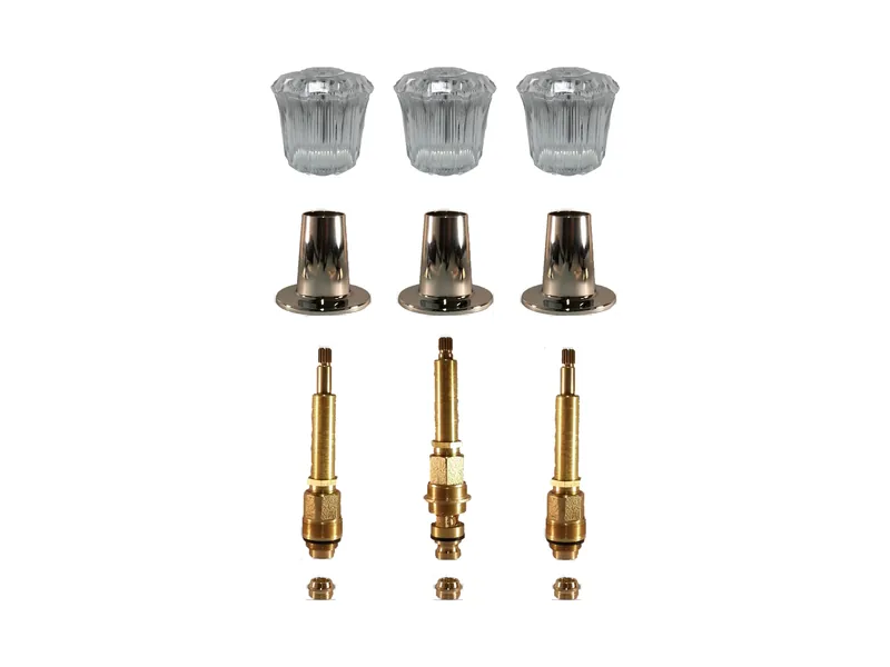 3-Valve Rebuild Kit for Gerber, Acrylic Handles with 413301 Stems (GE173)