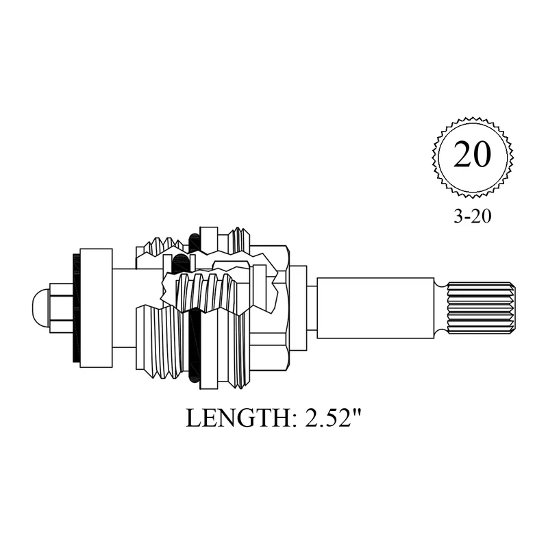 Dornbracht 03.90.03.022.00.90 Replacement Stem Unit