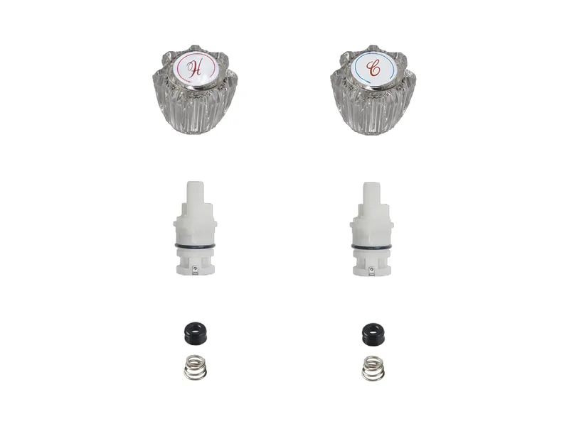 2-Valve Rebuild Kit for Delta, Acrylic Handles with DE10424 Stems (DE102)