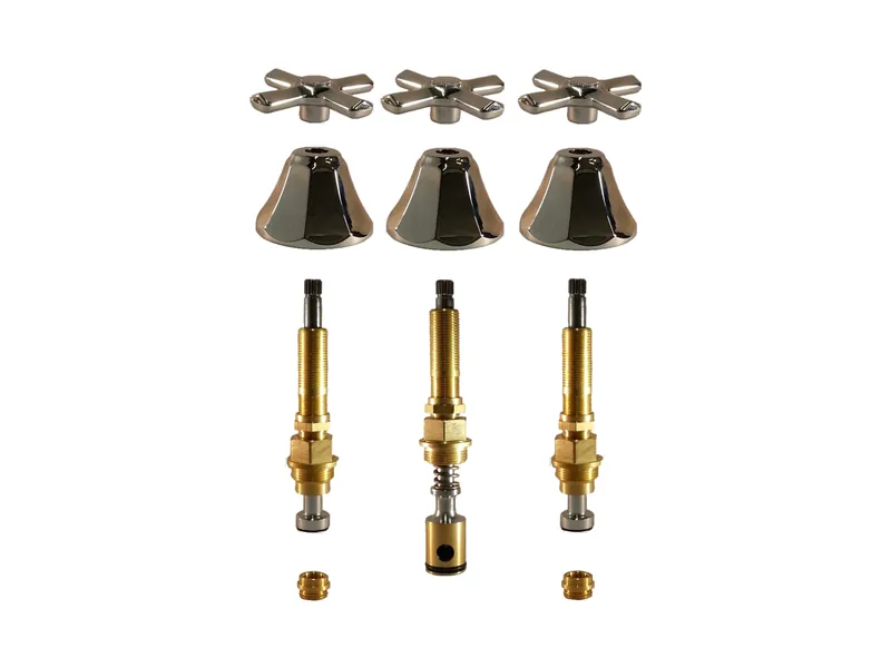 3-Valve Rebuild Kit for Union Brass, Cross Handles with 418701 Stems