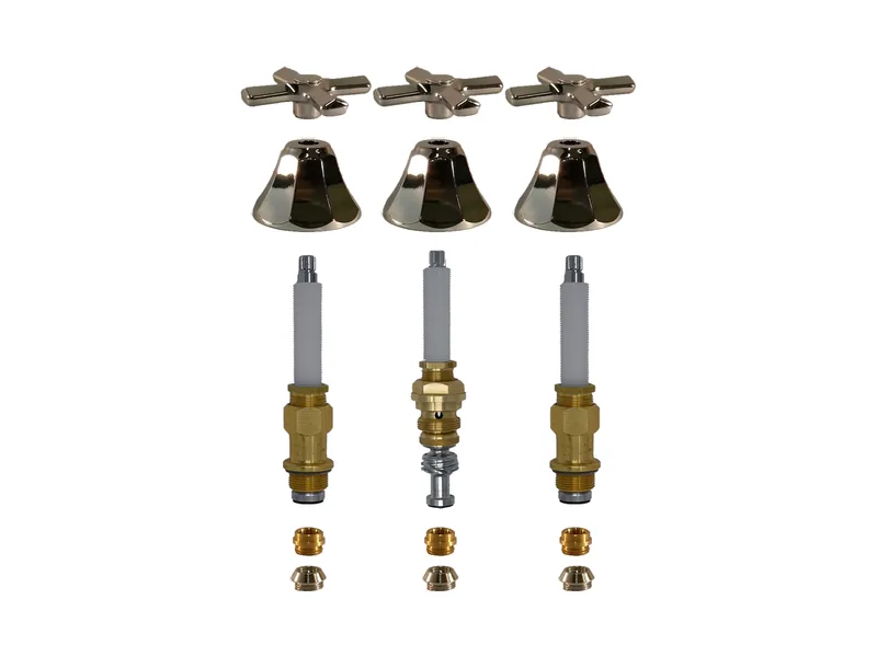 3-Valve Rebuild Kit for Pfister, Cross Handles with 421601-CP Stems