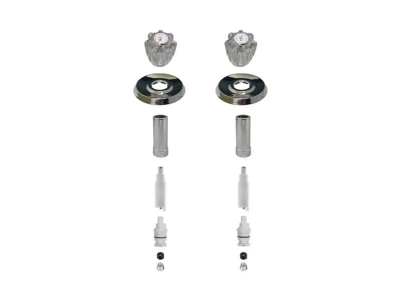 2-Valve Rebuild Kit for Delta, Acrylic Handles with DE10424 Stems (DE142)