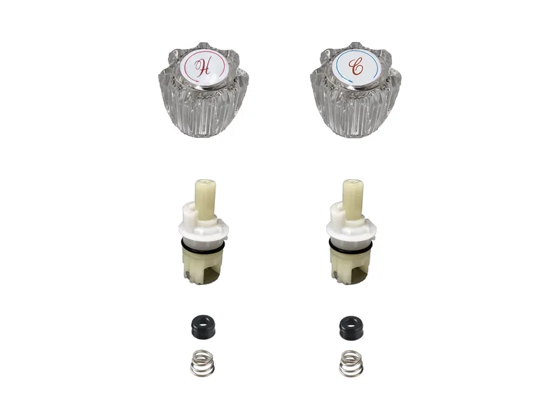 2-Valve Rebuild Kit for Delta, Acrylic Handles with DE10428 Stems (DE262)