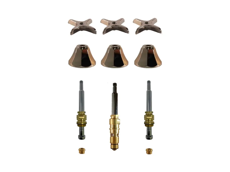 3-Valve Rebuild Kit for Savoy, Cross Handles with 423411 Stems (SV173)