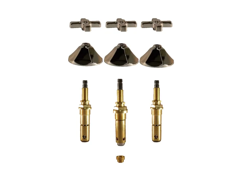 3-Valve Rebuild Kit for American Standard, Cross Handles with 418011 Stems