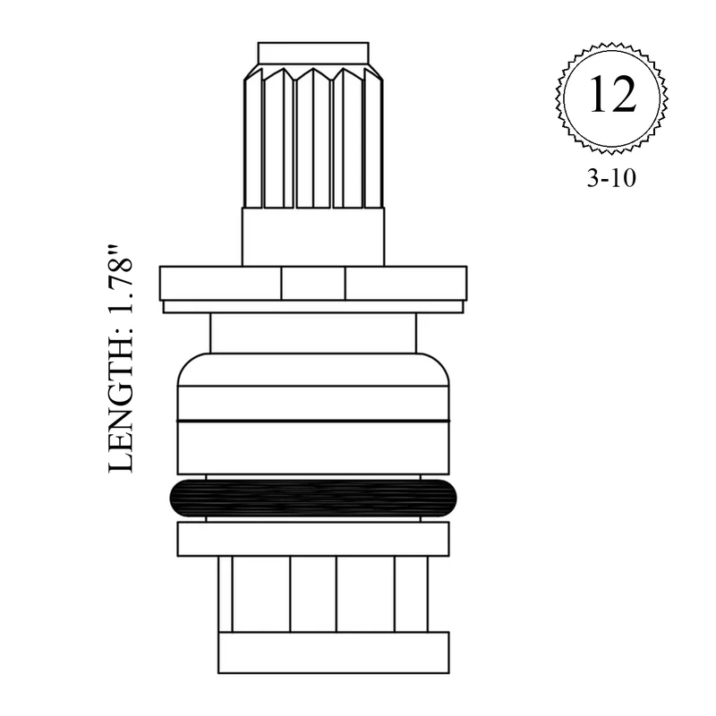 Bradley 400-08190 Replacement Stem Unit