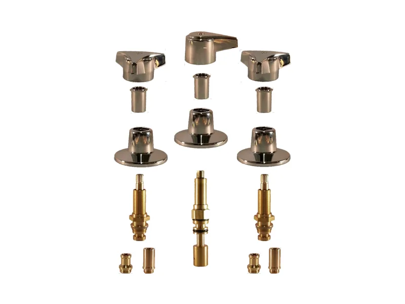 3-Valve Rebuild Kit for Union Brass, Mixed Handles with 402001 Stems (UN103)