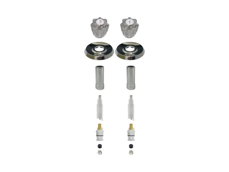 2-Valve Rebuild Kit for Delta, Acrylic Handles with DE10421 Stems